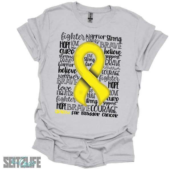 Support, Strength and Awareness of Bladder Cancer T-Shirt (Adult) - Image 3