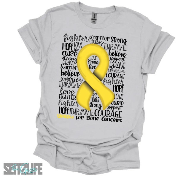 Support, Strength and Awareness of Bone Cancers T-Shirt (Adult) - Image 3