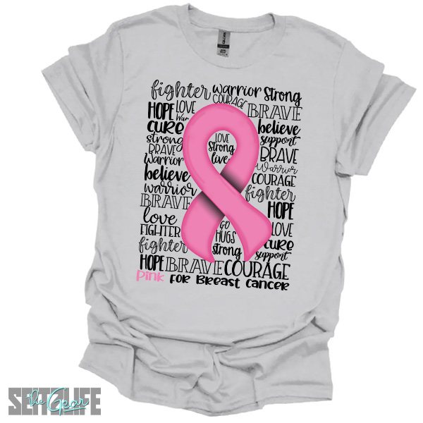 Support, Strength and Awareness of Breast Cancer T-Shirt (Adult) - Image 3