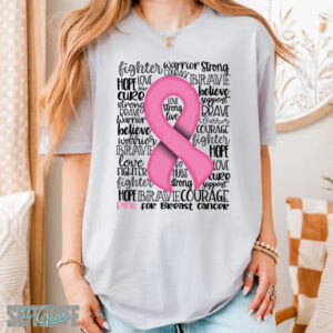 Support, Strength and Awareness of Breast Cancer T-Shirt (Adult)