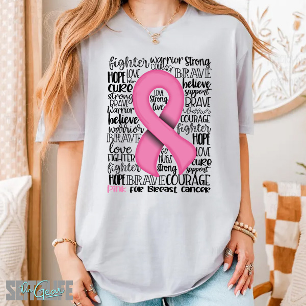 Support, Strength and Awareness of Breast Cancer T-Shirt (Adult)