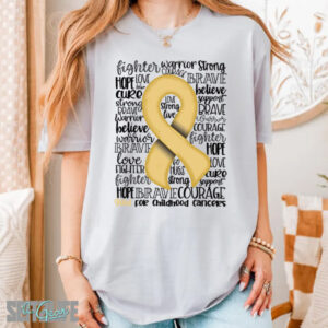 Support, Strength and Awareness of Childhood Cancers T-Shirt (Adult)