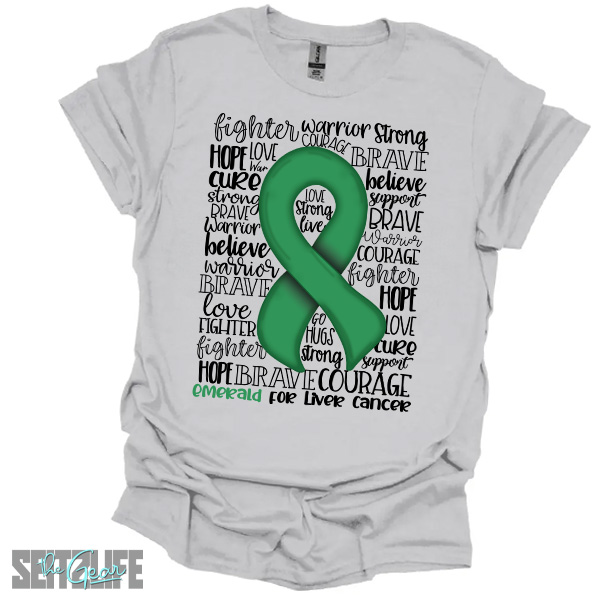 Support, Strength and Awareness of Liver Cancer T-Shirt (Adult) - Image 3
