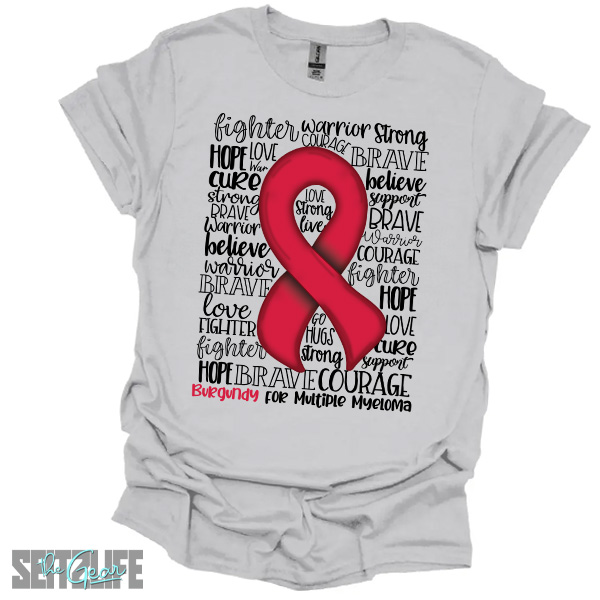 Support, Strength and Awareness of Multiple Myeloma Cancer T-Shirt (Adult) - Image 3