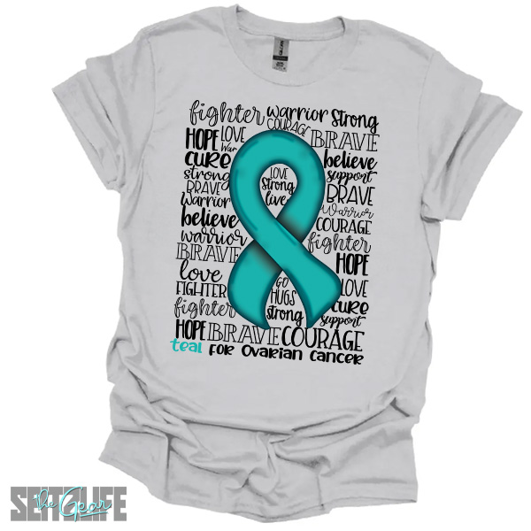 Support, Strength and Awareness of Ovarian Cancer T-Shirt (Adult) - Image 3