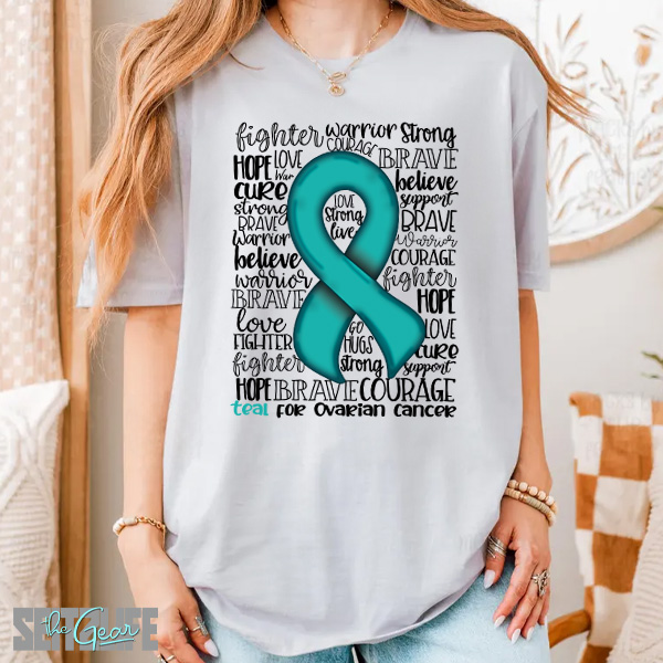 Support, Strength and Awareness of Ovarian Cancer T-Shirt (Adult)
